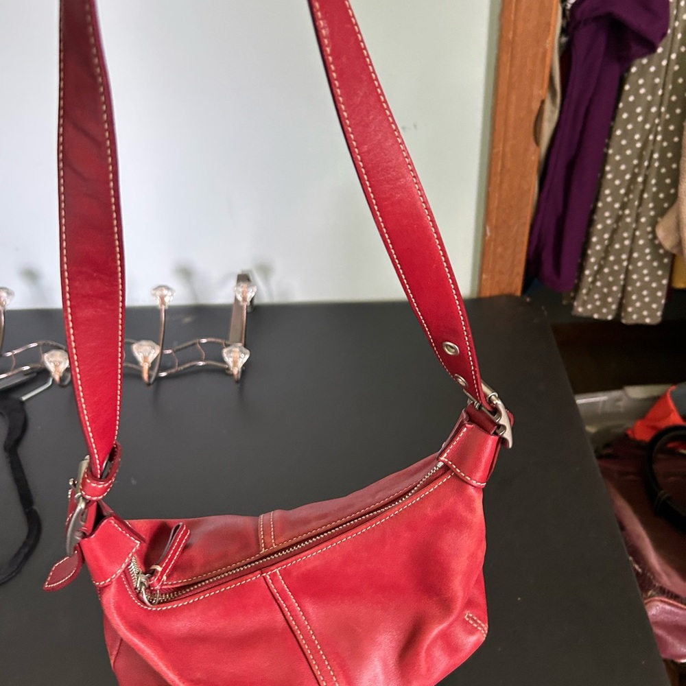Coach Red Leather Shoulder Bag y2k